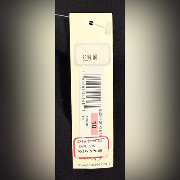 Eliza J Black Dress with Lace Flutter Sleeves Size 10 - Picture 4 of 6